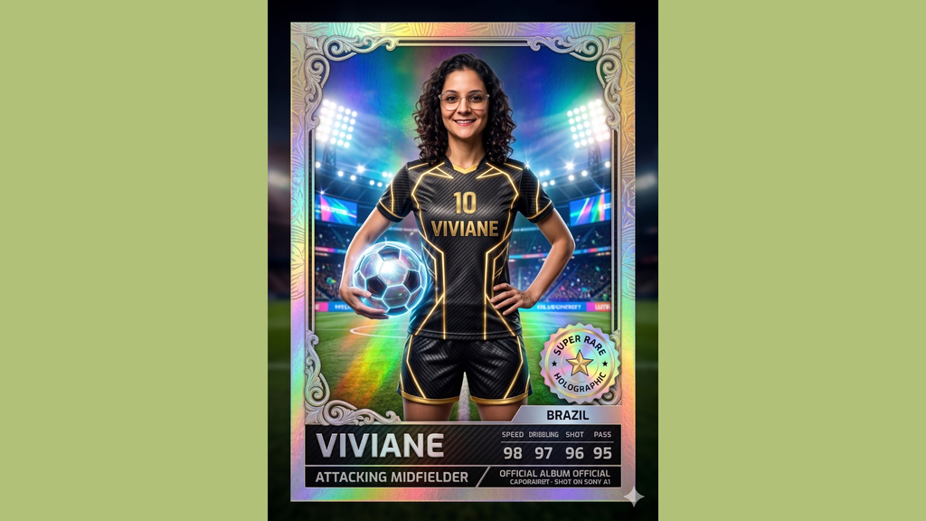 Figurinha de álbum da Copa gerada por IA