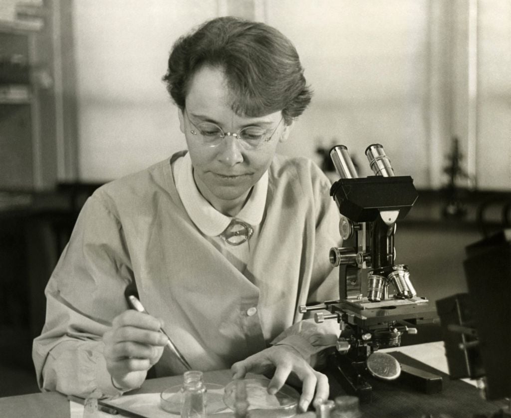 Barbara McClintock recebeu o Prêmio Nobel pela descoberta dos transpósons, importantes para a genética (Imagem: Smithsonian Institution/Adam Cuerden/Domínio Público)