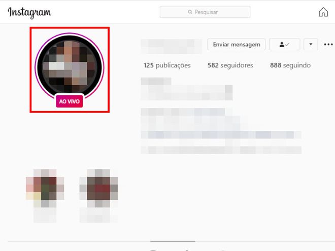 Você também pode ir até um perfil e clicar na foto de perfil do usuário (Captura de tela: Matheus Bigogno)