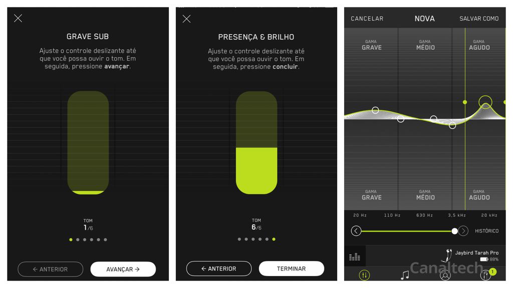 Nivelamento de áudio personalizado do app (Captura: Luciana Zaramela/Canaltech)