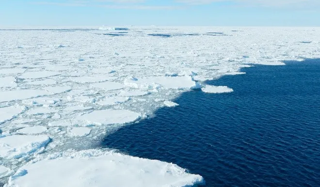 Uma série de fenômenos têm contribuído para o recuo do gelo marinho na Antártica (Imagem: Reprodução/Hannah Zanowski/Universidade de Washington)