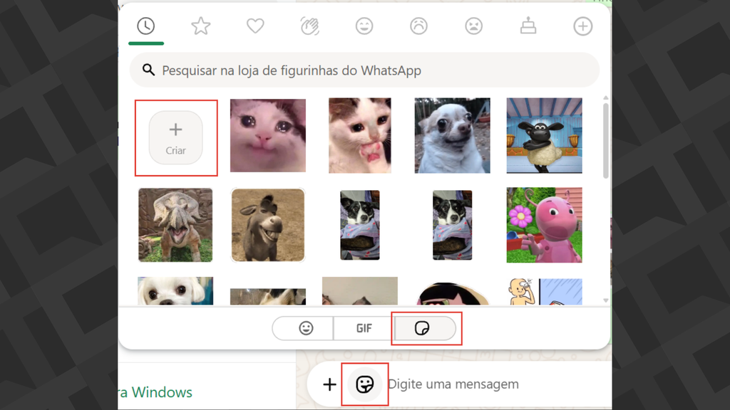 Passos para criar figurinha no WhatsApp Web