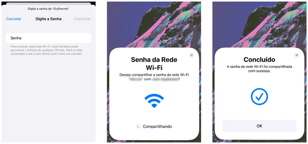 É possível compartilhar a senha do Wi-Fi com seus contatos no iPhone (Captura de tela: Canaltech/Felipe Freitas)