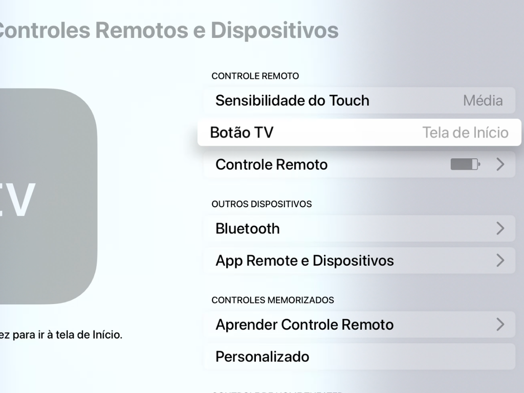 Modifique o destino do botão TV do Siri Remote - Captura de tela: Thiago Furquim (Canaltech)