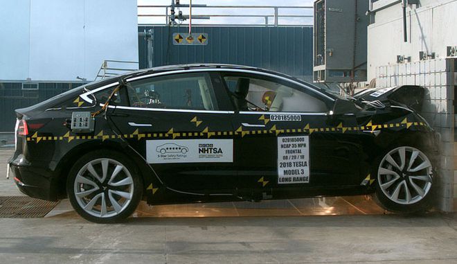 Model 3 da Tesla ganha 5 estrelas em todas as categorias de testes de colisão