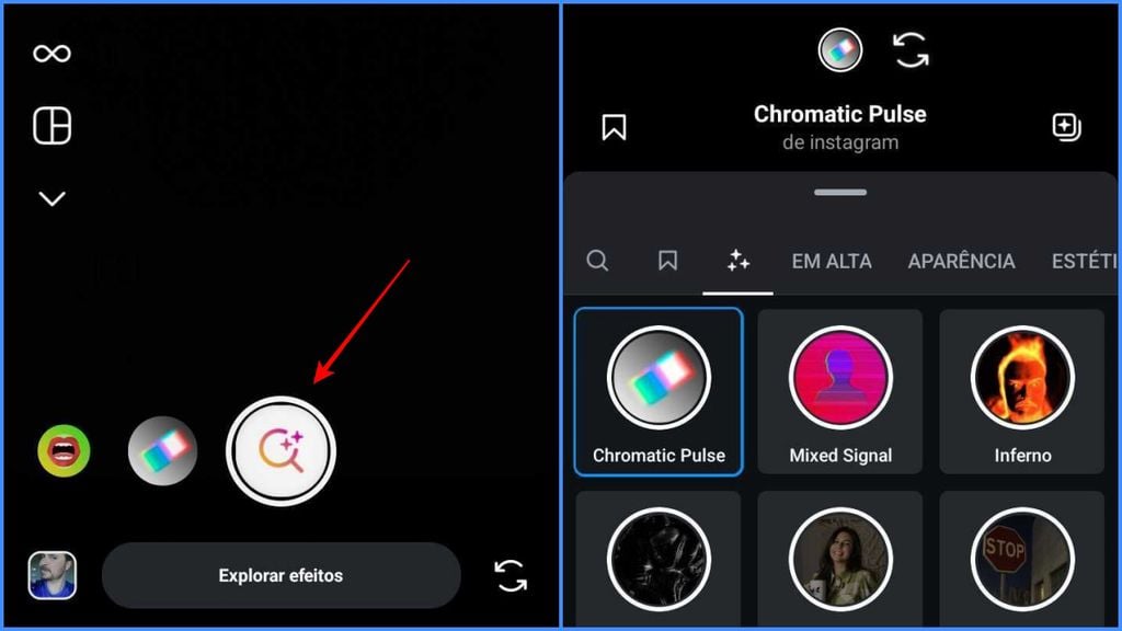 Instagram tem ferramenta que permite pesquisar filtros livremente (Imagem: Captura de tela/Fabrício Calixto/Canaltech)