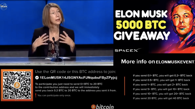 Canal falso da SpaceX no YouTube promete bitcoins usando nome de Elon Musk