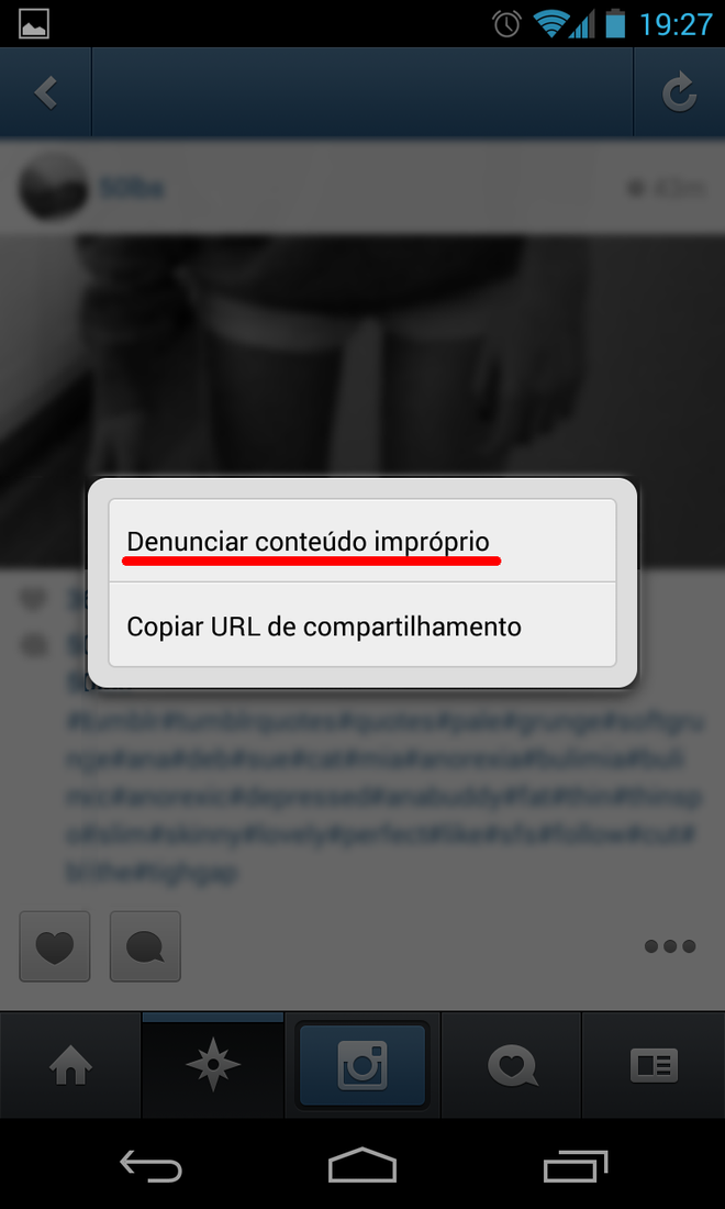 Selecione a opção para denunciar conteúdo impróprio Selecione a opção para denunciar conteúdo impróprio