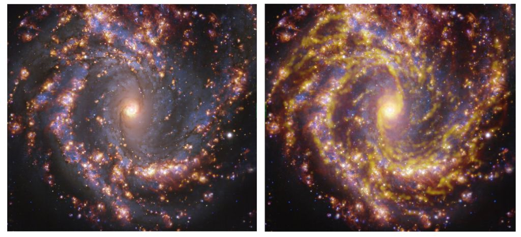 A galáxia NGC 4303 (Imagem: Reprodução/ESO/ALMA/NAOJ/NRAO/PHANGS)