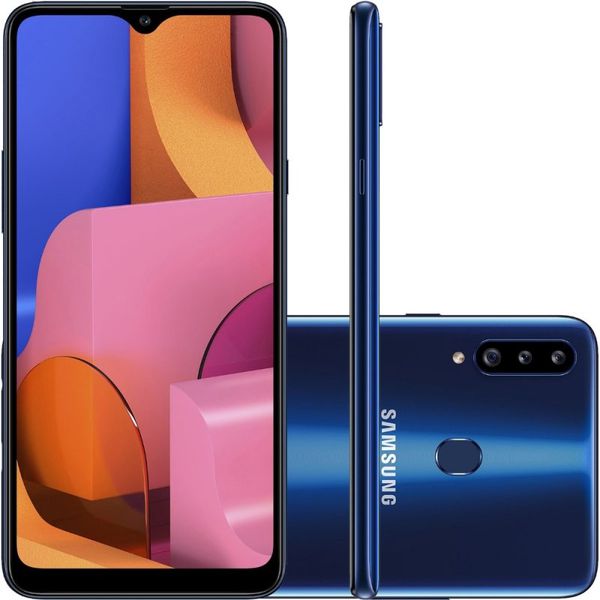 Smartphone Samsung Galaxy A20s 32GB 6.5" 3GB RAM Câmera Traseira Tripla 13MP 5MP 8MP Azul [CUPOM]
