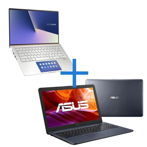 Notebook ASUS ZenBook UX434FAC-A6339T Prata Metálico + Notebook ASUS VivoBook X543UA-DM3457T Cinza Escuro