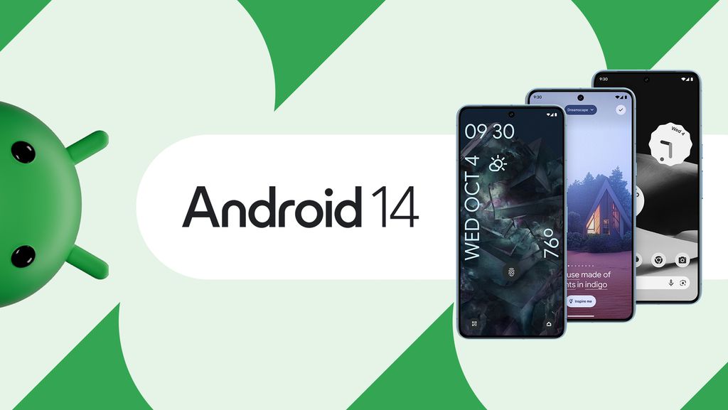 Android 14 começa a ser distribuído hoje aos celulares Pixel e chegam aos demais modelos compatíveis nos próximos meses (Imagem: DIvulgação/Google)