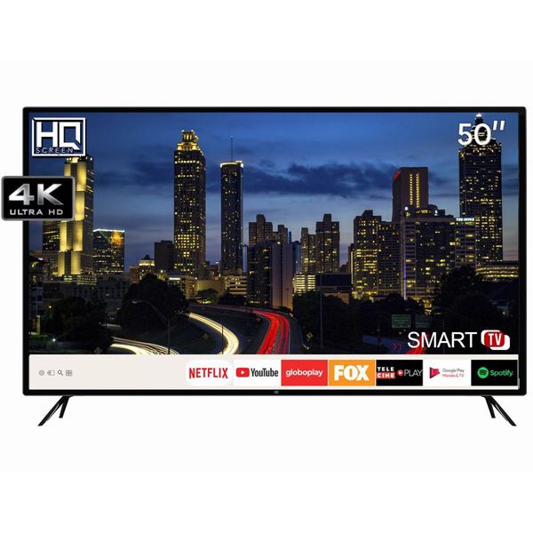 Smart TV LED 50" HQ HQSTV50NY Ultra HD 4K Netflix Youtube 3 HDMI 2 USB Wi-Fi [CUPOM]