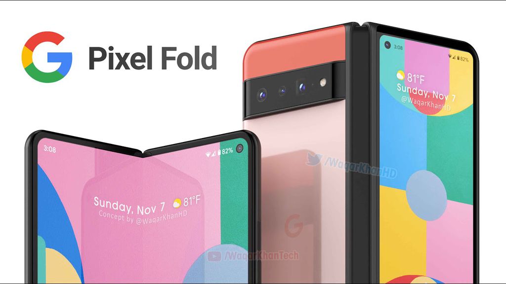 Pixel dobrável deverá ter câmera principal do Pixel 5 (Imagem: WaqarKhanTech)