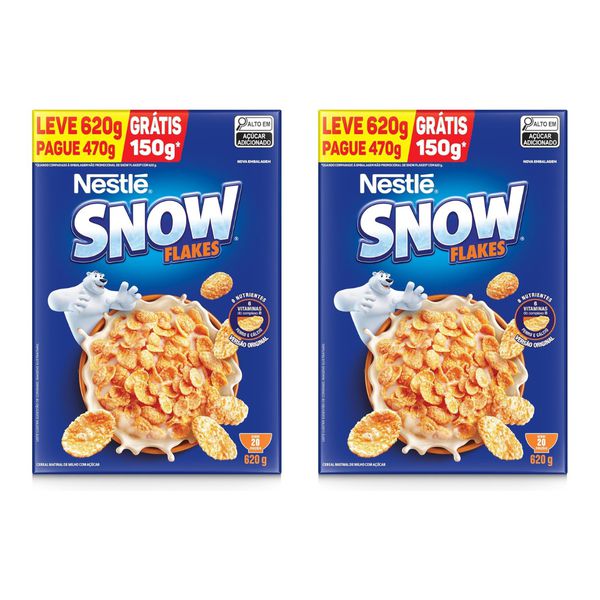 Duas unidades | Nestlé Snow Flakes Cereal Matinal Tradicional Leve 620G | Desconto de 25% OFF no carrinho comprando com recorrência , exclusivo Amazon Prime