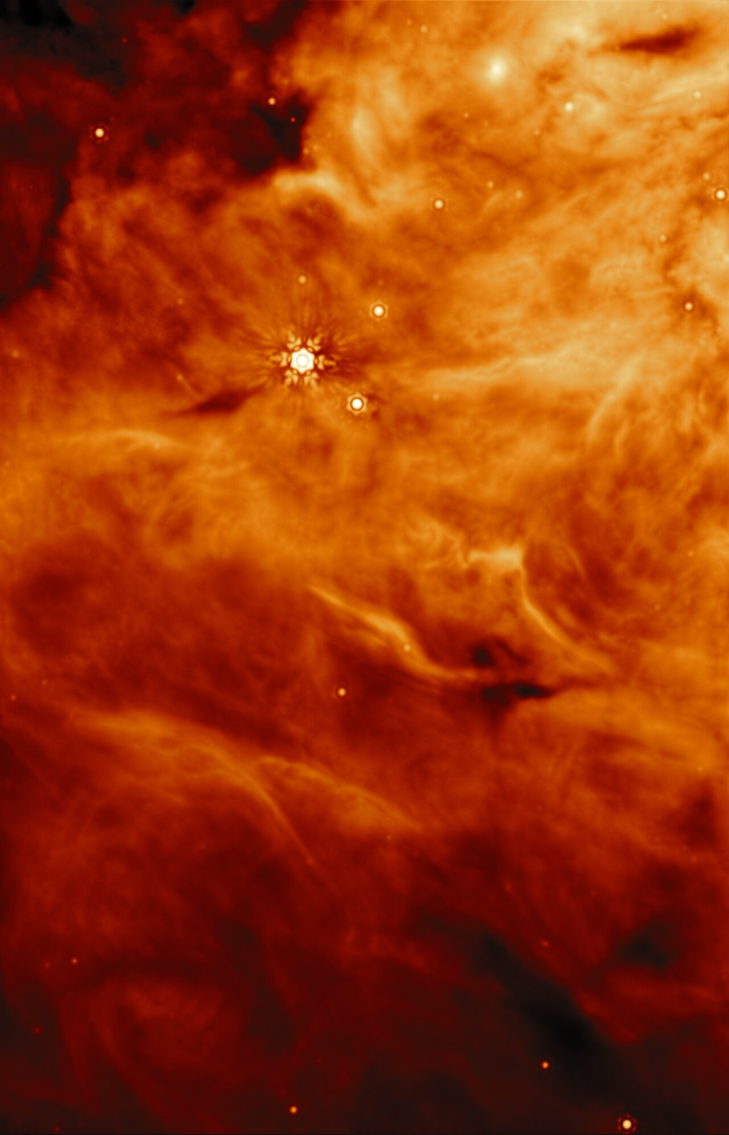 A region parallel to the protostar IRAS23385 (Image: Reproduction/ESA/Webb, NASA, CSA, W. Rocha et al. (Leiden University)