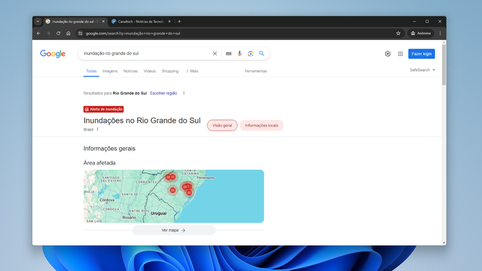 Google mostra locais de inundação no Rio Grande do Sul com ajuda de IA