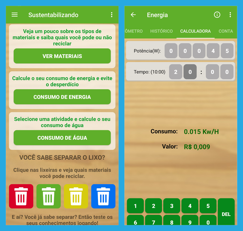 Use o app saber mais sobre o consumo de energia elétrica (Imagem: André Magalhães/Captura de tela)