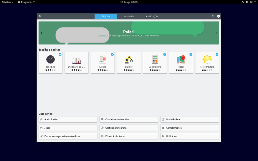 O repositório de aplicações traz dezenas de pacotes atualizados (Imagem: Captura de tela/Canaltech)
