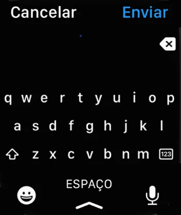 Digite um texto no teclado do Apple Watch (Captura de tela: Thiago Furquim/Canaltech)