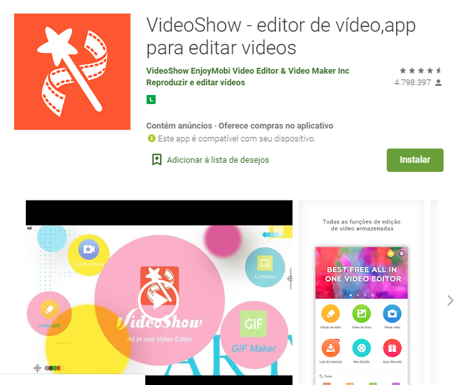 VideoShow: app permite fazer vídeos com música e fotos (Captura de tela: Ariane Velasco)