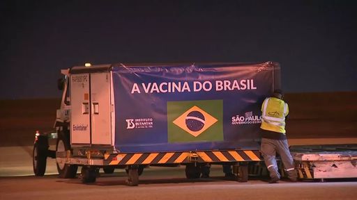Carga de insumos para 8,6 milhões de doses da CoronaVac desembarca em São Paulo