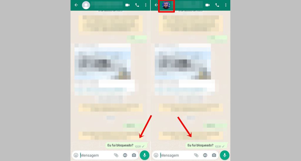 Mensagens enviadas por um usuário bloqueado no WhatsApp não chegam ao destinatário, mesmo que ele desbloqueie o contato mais tarde (Imagem: Captura de tela/Felipe Demartini/Canaltech)