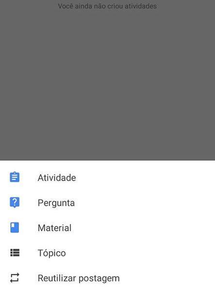 Os tópicos servem para organizar as atividades do Google Classroom (Captura de tela: Ariane Velasco)