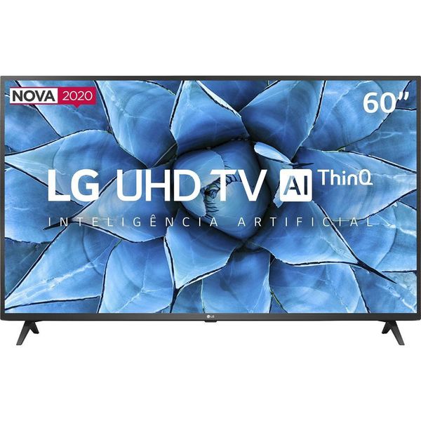 Smart TV Led 60'' LG 60UN7310 Ultra HD 4K AI Conversor Digital Integrado 3 HDMI 2 USB WiFi Preta [APP + CUPOM]