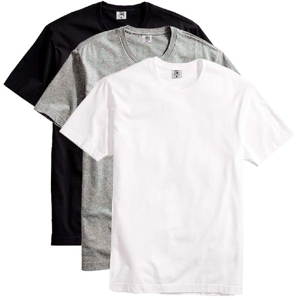 Kit com 3 Camisetas Masculina Básica Algodão Premium