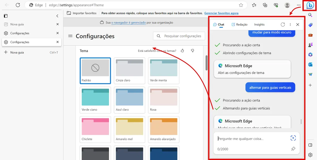 O Microsoft Edge tem integração com o Bing Chat (Imagem: Captura de tela/Guilherme Haas/Canaltech)