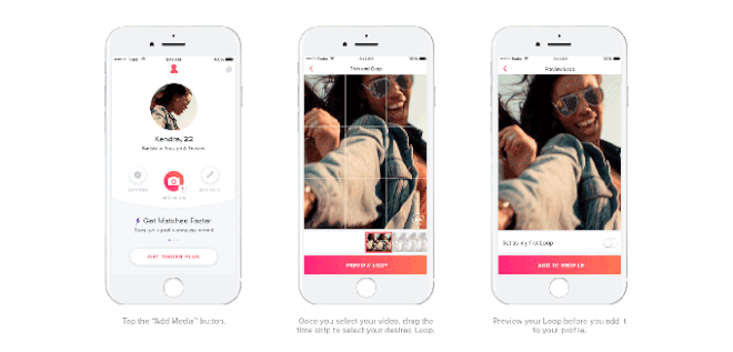 Tinder testa recurso com vídeos curtos ao estilo Boomerang do Instagram