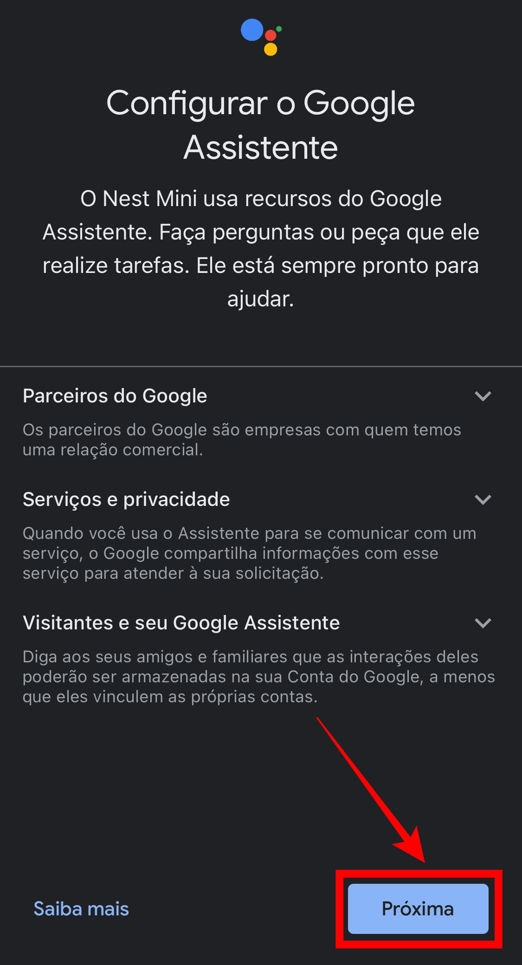 O Google Assistente também pode ser configurado pelo Google Home (Captura de tela: Caio Carvalho/Canaltech)