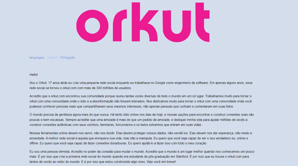O Orkut está voltando? Só o tempo vai dizer (Captura: Renato Santino/Canaltech)