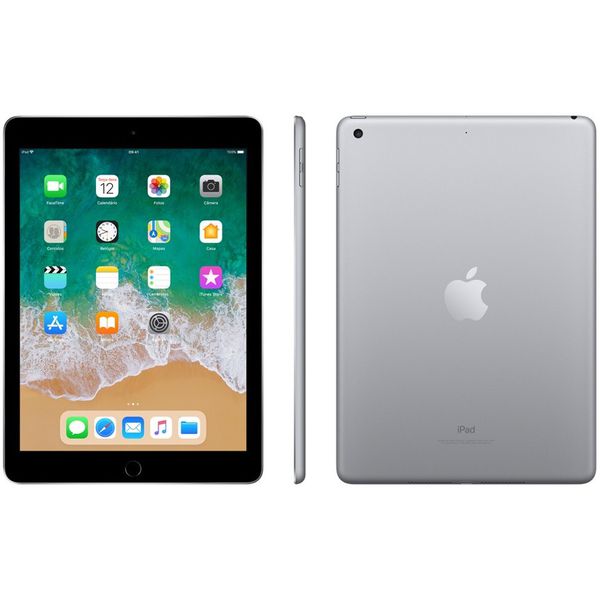 iPad 6 Apple 128GB Cinza Espacial Tela 9.7” Retina - Proc. Chip A10 Câm. 8MP + Frontal iOS 11 Touch ID - Apple iPad - Magazine Luiza