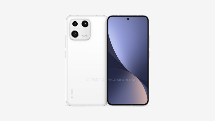 Xiaomi 13 em renderização com corpo plano