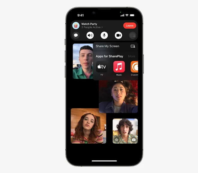 O app Mensagens permite reunir contatos para realizar atividades pelo SharePlay (Imagem: Reprodução/Apple)