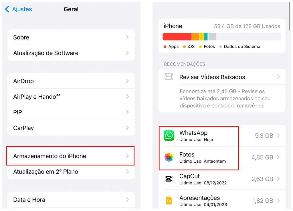 Veja a lista de apps mais recentes no iPhone (Captura de tela: André Magalhães)