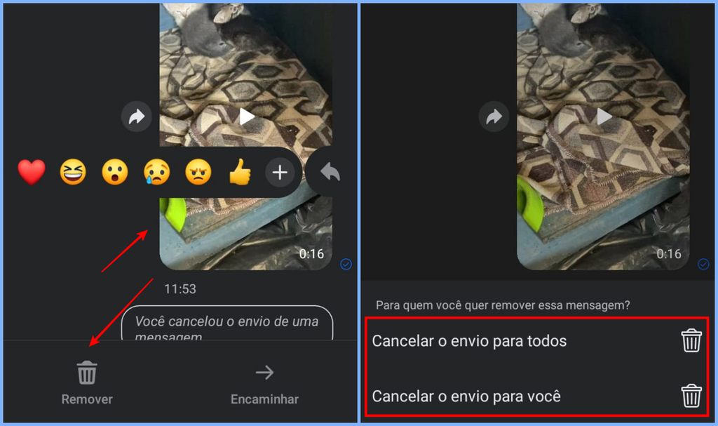 A aba do Messenger dentro do app do Facebook também permite apagar mensagens (Imagem: Captura de tela/Fabrício Calixto/Canaltech)