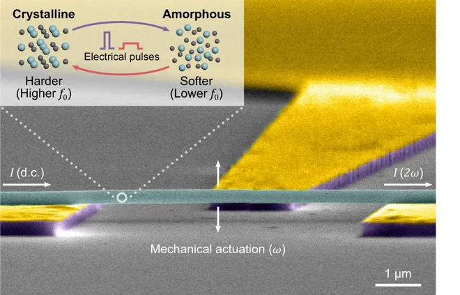 Imagem ampliada dos nanofios de vidro de calcogeneto (Imagem: Reprodução/University of Oxford)