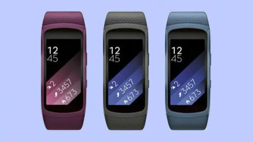 Imagens mostram Gear Fit 2 nas cores azul, preta e rosa
