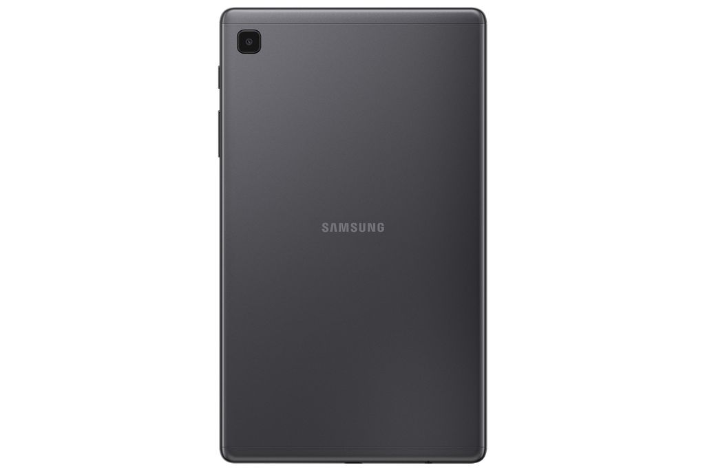 Traseira com visual 'clean' do Galaxy Tab A7 Lite na cor cinza (Imagem: Divulgação/Samsung)
