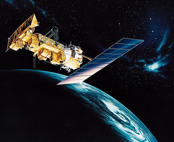 Ilustração do satélite NOAA-17 em órbita (Imagem: Reprodução/NASA)