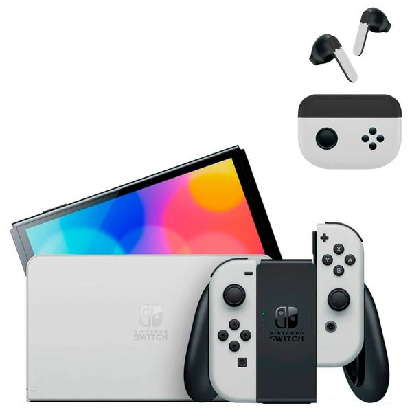 Nintendo Switch OLED + Fone de Ouvido Bluetooth Gamer in-Ear TWS10 Oex | CUPOM + FRETE INCLUSO