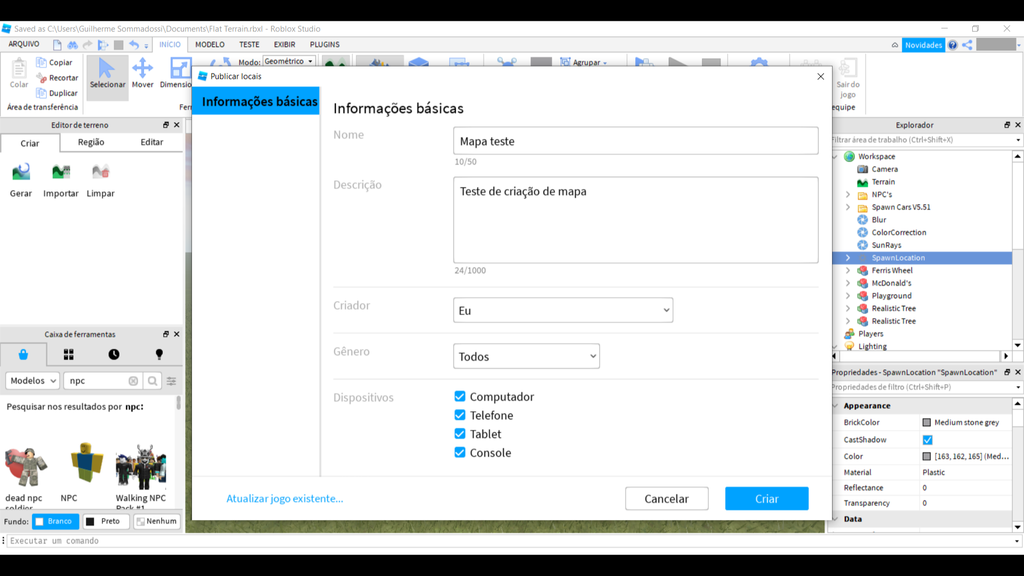Roblox  Como criar, publicar e editar um mapa - Canaltech