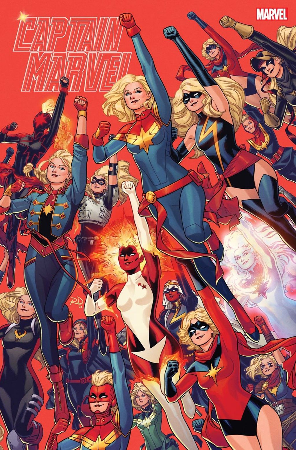 Capitã Marvel homenageia passado zoado em capa com seus melhores uniformes  - Canaltech