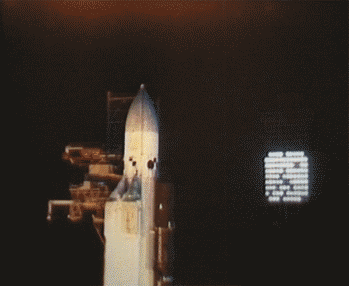 Lançamento do foguete Energia com a Polyus acoplada a ele (Imagem: Reprodução/Vassili Petrovitch)