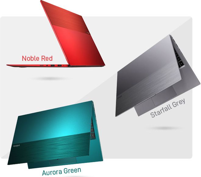 Com 16,3 mm de espessura, o Infinix INBook X1 foge do convencional ao chegar nas cores vermelho e verde, além do tradicional prata (Imagem: Reprodução/Infinix)