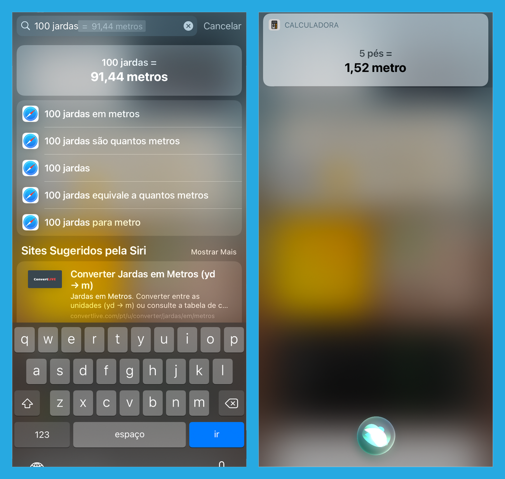 Use a Siri para converter unidades (Imagem: André Magalhães/Captura de tela)