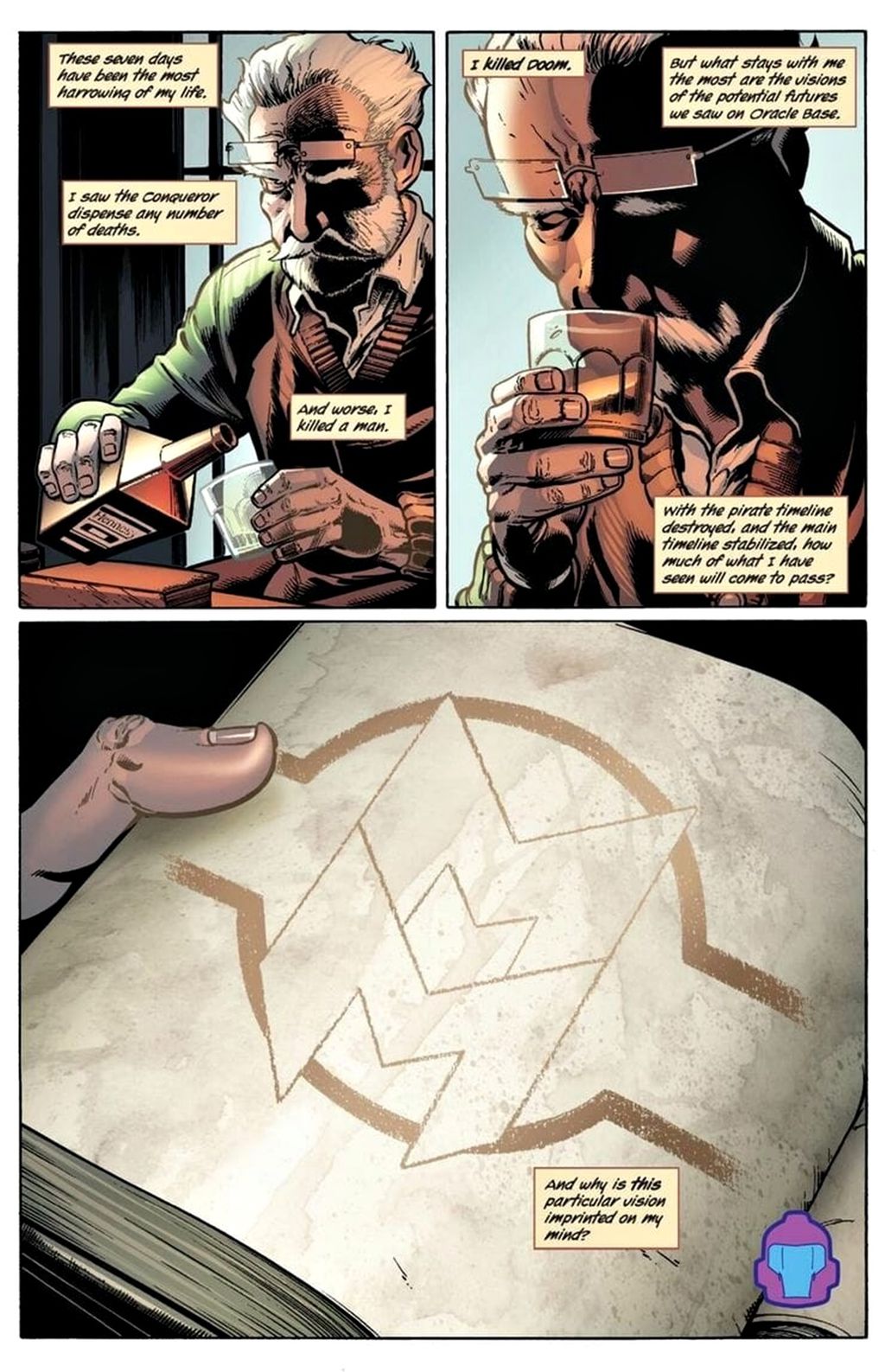 Símbolo de Miracleman apareceu na primeira edição de Timeless (Imagem: Reprodução/Marvel Comics)